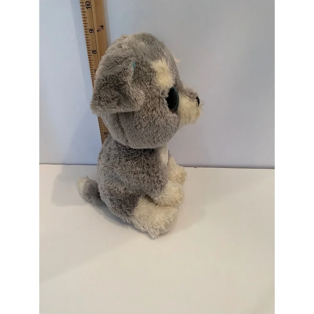 Ty Beanie Boos Whiskers‎ The Schnauzer Dog Plush Toy Large Eyes Sparkly Blue